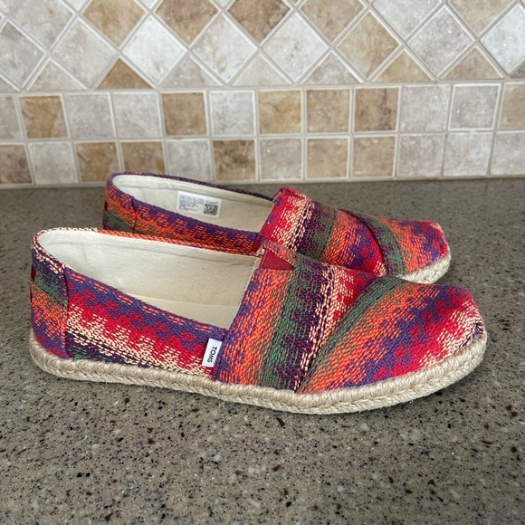 Toms Women’s Alpargata Multi Color Rope Espadrille Slip on Sneaker Size 7.5 - Picture 4 of 9